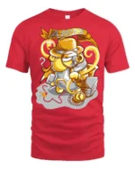 Intrepid Aries Zodiac Detective Inspector Graphic Tshirt - red t-shirt on white background