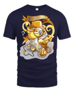 Intrepid Aries Zodiac Detective Inspector Graphic Tshirt - navy t-shirt on white background