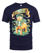 Playful Sagittarius Celestial Centaur Archer Graphic Tee - navy t-shirt on white background