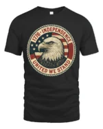 Historic Independence 1776 United We Stand Graphic Tee - black t-shirt on white background