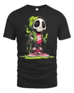 Radical Green Hooded Skull Streetwear Slime Graphic Tshirt - black t-shirt on white background