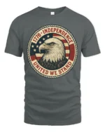 Historic Independence 1776 United We Stand Graphic Tee - gray t-shirt on white background