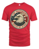 Historic Independence 1776 United We Stand Graphic Tee - red t-shirt on white background