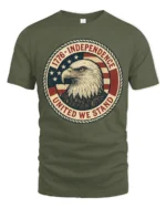 Historic Independence 1776 United We Stand Graphic Tee - military green t-shirt on white background