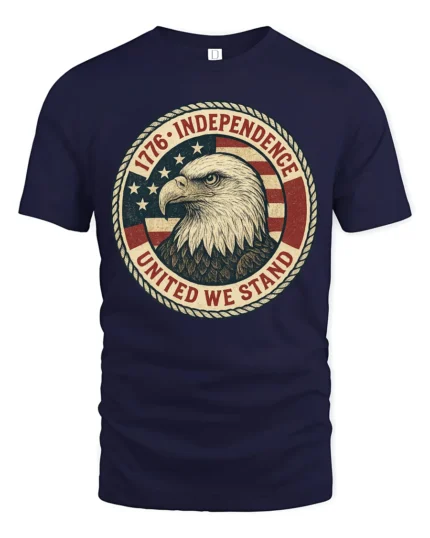 Historic Independence 1776 United We Stand Graphic Tee - navy t-shirt on white background