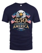 Historic Semiquincentennial United States 250th Anniversary Tee - navy t-shirt on white background