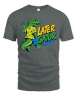 Later Gator Hawaiian Shirt Cool Alligator Graphic Tee - gray t-shirt on white background