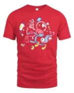 Multi Tasking App Developer Tech Nerd Graphic Tshirt - red t-shirt on white background