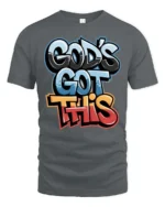 Inspiring God’s Got This Graffiti Street Art Graphic Tee - gray t-shirt on white background