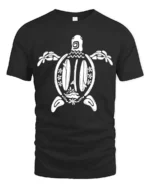 Aesthetic Surfboards Sea Turtle Tribal Line Art Graphic Tee - black t-shirt on white background