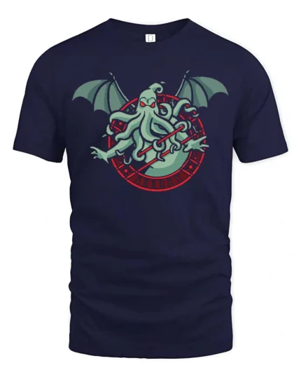 Captivating Call Of Cthulhu Dark Mythos Gateway Graphic Tee - navy t-shirt on white background