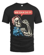Awesome We Can Do It Empowerment Bones Soft Tshirt - black t-shirt on white background