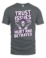 Trust Issues Grim Reaper Gunfighter Graphic Tee - gray t-shirt on white background