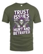 Trust Issues Grim Reaper Gunfighter Graphic Tee - military green t-shirt on white background