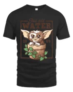 Adorable Gremlins Just Add Water Plant Pot Graphic Tshirt - black t-shirt on white background
