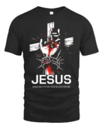 Devoted Cross And Thorns Wrapped Hand Religious Tshirt - black t-shirt on white background