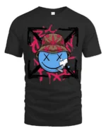 Groovy Stoners Smiley Face Bucket Hat Styli Graphic Tee - black t-shirt on white background