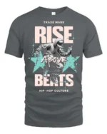 Energetic Breakdancer Rise Above Beats Hip Hop Tshirt - gray t-shirt on white background