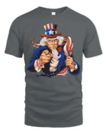 Proud Uncle Sam I Want You America Graphic Tshirt - gray t-shirt on white background