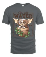 Adorable Gremlins Just Add Water Plant Pot Graphic Tshirt - gray t-shirt on white background
