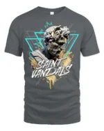 Splendid Greek Statue Saint Vandals Streetwear Graphic Tee - gray t-shirt on white background