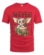 Adorable Gremlins Just Add Water Plant Pot Graphic Tshirt - red t-shirt on white background