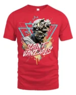Splendid Greek Statue Saint Vandals Streetwear Graphic Tee - red t-shirt on white background