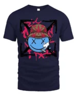 Groovy Stoners Smiley Face Bucket Hat Styli Graphic Tee - navy t-shirt on white background