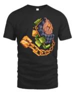 Luxurious Checkered Wallet Stacking Cash Graphic Tshirt - black t-shirt on white background