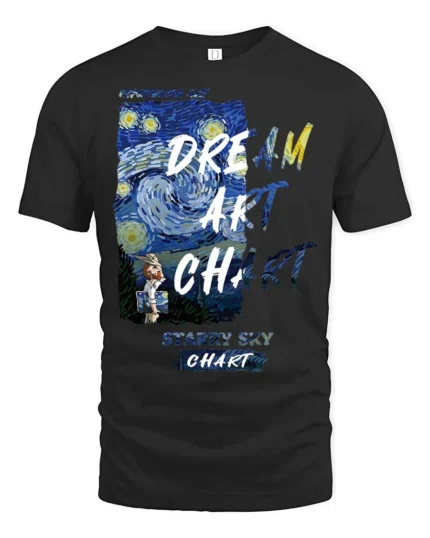 Marvelous Vincent Van Gogh Starry Night Painter Graphic Tee - black t-shirt on white background