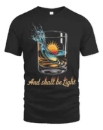 Radiant Spirit Divine Splashing Liquid Graphic Tshirt - black t-shirt on white background