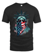 Radical Statue Of Liberty American Flag Bandana Tshirt - black t-shirt on white background