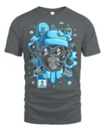 Chilly Snowboarding Ape Winter Resort Sports Graphic Tee - gray t-shirt on white background