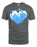 Gentle Marine Water Current Heart Shape Soft Tshirt - gray t-shirt on white background