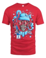 Chilly Snowboarding Ape Winter Resort Sports Graphic Tee - red t-shirt on white background