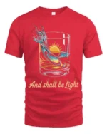 Radiant Spirit Divine Splashing Liquid Graphic Tshirt - red t-shirt on white background