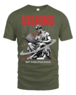 Vintage Renaissance Statue Reading Newspaper Soft Tshirt - military green t-shirt on white background