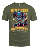 Energetic Lightning Boltzer Electric Panther Graphic Tee - military green t-shirt on white background
