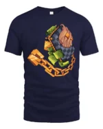 Luxurious Checkered Wallet Stacking Cash Graphic Tshirt - navy t-shirt on white background
