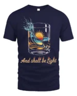 Radiant Spirit Divine Splashing Liquid Graphic Tshirt - navy t-shirt on white background