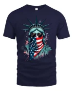 Radical Statue Of Liberty American Flag Bandana Tshirt - navy t-shirt on white background