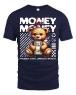 Adorable Teddy Bear Priceless Love Limitless Wealth Tee - navy t-shirt on white background