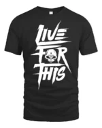 Rugged Live For This Military Skull Helmet Graphic Tee - black t-shirt on white background