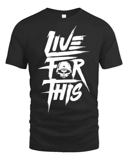 Rugged Live For This Military Skull Helmet Graphic Tee - black t-shirt on white background