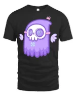 Whimsical Pastel Grim Reaper Floating Angel Wings Tshirt - black t-shirt on white background