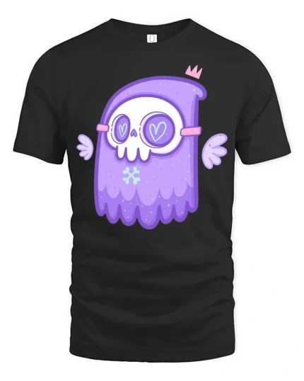 Whimsical Pastel Grim Reaper Floating Angel Wings Tshirt - black t-shirt on white background