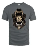 Intense Hardcore Roaring Bear Monster Jaws Graphic Tee - gray t-shirt on white background