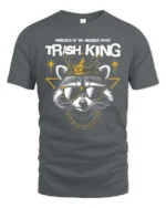 Nocturnal Trash King Raccoon Crown Luxury Graphic Tee - gray t-shirt on white background