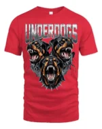 Intimidating Underdogs Snarling Rottweiler Guard Dog Soft Tshirt - red t-shirt on white background