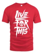 Rugged Live For This Military Skull Helmet Graphic Tee - red t-shirt on white background